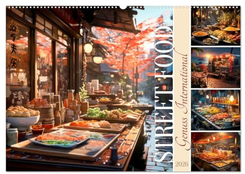 STREET FOOD Genuss International (Wandkalender 2026 DIN A2 quer), CALVENDO Monatskalender: Impressionen rund um die Welt entdecken (CALVENDO Lifestyle)