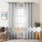 MIULEE 2er Set Voile Vorhang Sheer Leinenvorhang mit Ösen Transparente Leinen Optik Gardine Ösenschal Wohnzimmer Fensterschal Lichtdurchlässig Dekoschal Schlafzimmer 140x260cm (B x H) Hellgrau