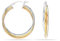 LeCalla 925 Sterling Silber Schmuck Light-Weight Dreifarbig Verflechtung Runde Rohr poliert Chunky Creolen für Frauen 33MM