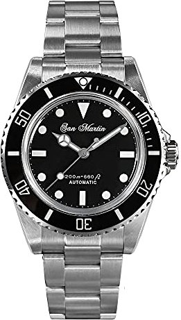 NC San Martin Vintage Diver Herrenuhren Saphirglas 20Bar Luminous PT5000 Classic Luxury Automatic Mechanical Armbanduhren (with Logo)