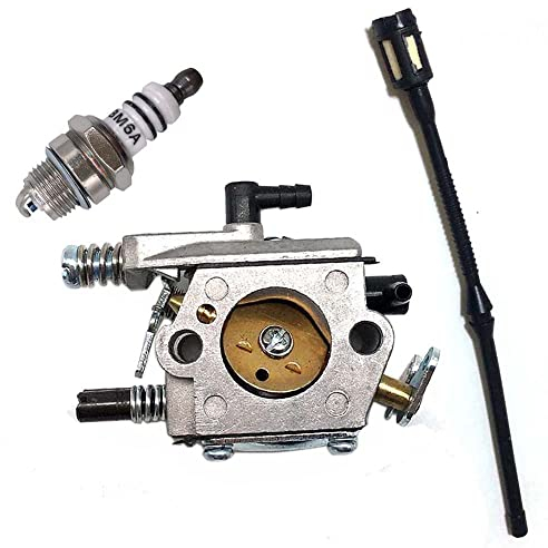 Vergaser mit Zündkerze für Kettensäge Timbertech KS5200 MC Dillen 5200 Raptor 245 Mc Dillen BM-5200 Fuxtec CS 3.0, CS 3.6 Rotfuchs RS5200 Motorsäge