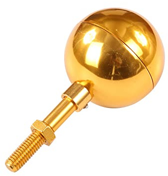 3 Zoll Fahnenmast Ball, Fahnenmast Topper Aluminium Eloxiert Fahnenmast Ball Top Ornament Fahnenmast Dekoration Outdoor Fahnenmast Kappen(Gold)