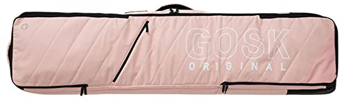 Snowboardtasche mit Rollen, verstärkte, verschleißfeste und reißfeste, gepolsterte Skitasche, Reisetasche mit Mehreren Fächern für Flug- und Straßenreisen,Pink,152cm