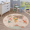 Paco Home Kinderteppich Teppich Rund Kinderzimmer Spielteppich Straßenteppich Modern rutschfest Junge Mädchen, Grösse:200 cm Rund, Farbe:Beige 3