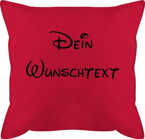 Kissen 50x50 - Aufdruck selbst gestalten - Wunschtext I Geschenk mit eigenem Text personalisiert - 50 x 50 cm - Rot - namens Geschenke muttertagskissen personalisierte Name schmusekissen