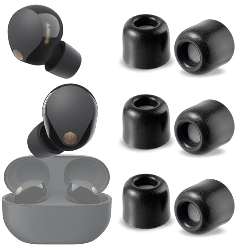 sciuU Geräuschisolierende Ohrstöpsel [3 Paar] Kompatibel mit Sony WF-1000XM5, Staubschutz Memory Foam Tips Ohrhörer, Geräuschreduzierung & Klangverbesserung – S