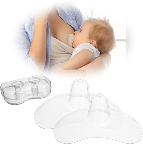 Aolso Bouts de Sein, Sein en Silicone,Accessoire Spécial Allaitement Doux Comme la Peau, 2PC Protège-Mamelons, Bouts de Sein en Silicone