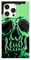 Reezaddin Square Skull Print Cool Phone Case for iPhone 14 Pro (6.1 in),Funny Unique Skeleton Gothic Halloween Design Glossy Sleek One Piece Slim Lover Gift Cover(iPhone 14 Pro 6.1,Green)