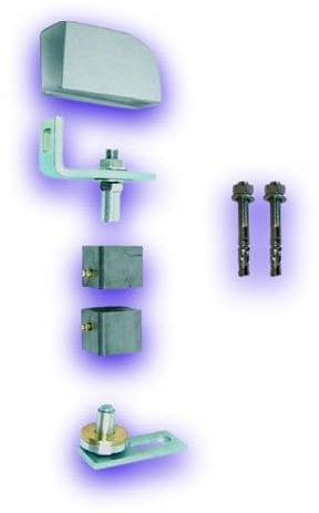 Déco fer Forgé- PIVOT Pour PORTAILS- Grandes Charge-Acier A Visser Reglable 115 mm x 80 mm-Ouvre Porte Portail Battant- KIT 2 Axe avec Bouchon M40x40 mm TUBE CARRÉ Utilisation Facile Garantie Robuste