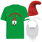 YANSYUN Zwergenkostüm Erwachsene 3 Stück Saufzwerg Karneval Kostüm Herren, Bier Kostüm Inklusive Bart Hut T-Shirt für Damen Herren (Grün, XL)