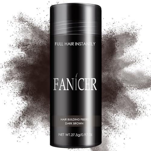 Hair Fibers zur Haarverdichtung,Streuhaar zur Haarverdichtung,Haarpuder für Dünner Werdendes Haar, Streuhaar für volles und dichtes Haar,lassen Sie das Haar in Sekunden dicker,27.5g(Dunkelbraun)