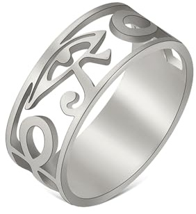 EUEAVAN Ankh Kreuz Ring Schlüssel des Lebens Auge des Horus Altägyptisches Symbol Schutz Amulett Schmuck Religion Geschenk für Frauen Männer