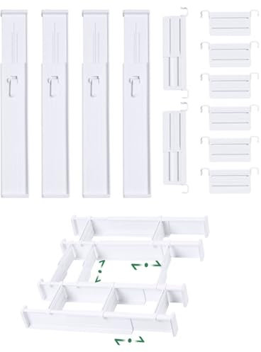 EIMZU Schubladentrenner Verstellbar, 12 Stück Schubladen Organizer, Schubladenteiler für Schubladen Organizer, für Kommode Schrank Küche Schlafzimmer, 32.3-56cm 