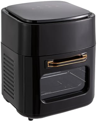 soudesileim Friggitrice ad aria calda da 15 l con display sensore, finestra in vetro, cestino e vassoio, 1400 W Air Fryer, tempo manuale (1-60 minuti), temperatura (80-200 °C), Airfryee senza olio