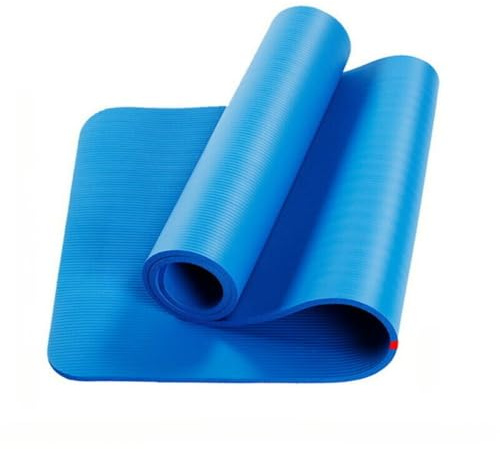 NBR Yoga Matte Fitnessmatte Sportmatte Bodenmatte Gymnastikmatte Pilates Fitness (Blau,1 cm)