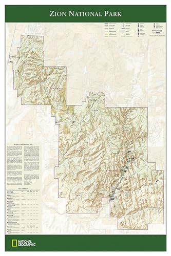 Zion National Park Poster: NATIONAL Geographic Themen Karten
