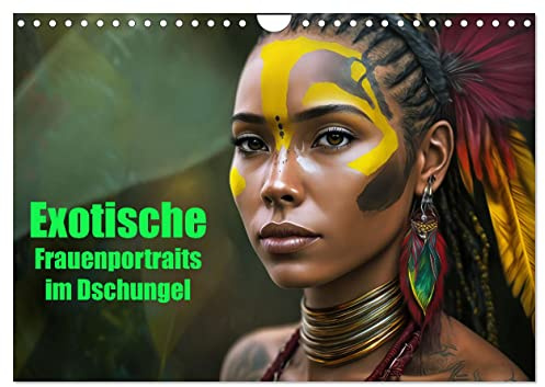 Exotische Frauenportraits im Dschungel (Wandkalender 2026 DIN A4 quer), CALVENDO Monatskalender: Naturverbundene Portraits von Frauen (CALVENDO Menschen)