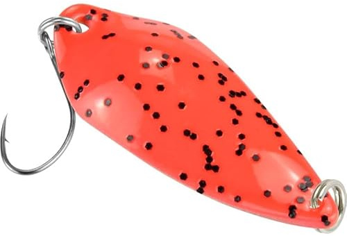 FTM Spoon Rock Blinker 4, 2g - Löffelblinker zum Spinnfischen, Forellenblinker, Forellenköder, Blinker zum Forellenangeln, Farbe:red Glitter Black