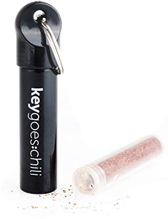 keygoes:chili schwarz Schlüsselanhänger mit Bhut Jolokia Gadget Schlüsselring Geschenk
