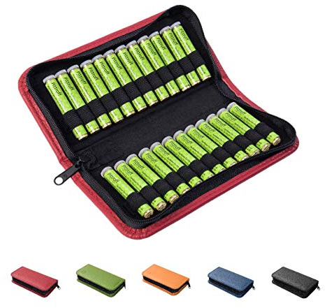 Homöopathische Taschenapotheke, Globuli-Tasche zum Buch Homöopathie (GU Kompass Gesundheit) von Sven Sommer, gefüllt mit 24 Globuli-Röhrchen (Glas), handgem. aus echtem Leder (kirsch-rot)