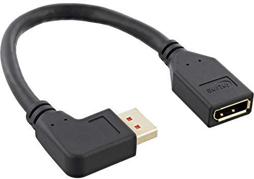 InLine® Câble adaptateur DisplayPort 1.4 ST/BU, 8K4K, coudé à gauche, noir/or, 0,15 m