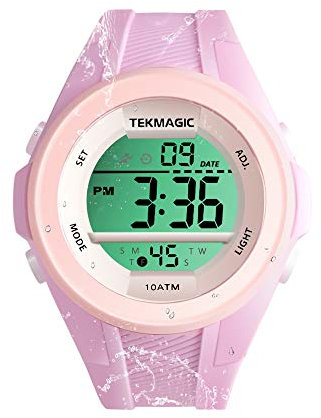 Reloj Pulsera Deportivo para Chica Impermeable 10 Atmosférica para Buceo y Nadar con Despertador, Cronometro, Hora Dual Calendario, Cuenta Regresiva, Formato de 12 o 24 Horas