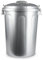 Acan Tradineur - Cubo de Basura con Asas metálicas y Tapa, plástico Resistente, contenedor de residuos, Papelera, Reciclaje, Industrial, hogar, Fabricado en España (Plata, 70 litros)