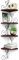 Alsonerbay Corner Shelf Wall Mount of 4 Tier Corner Shelves Rustic Wood Floating Shelf Cat Shape Metal Corner Stand for Bedroom Living Room Bathroom Kitchen Office and More Dark Walnut
