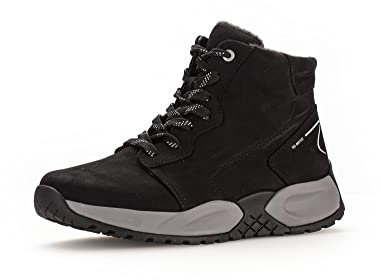 Gabor Damen Schnürstiefeletten, Frauen Schnürboots,Wechselfußbett,uebergangsstiefel,schnürboots,Winterschuhe,schwarz (Mel.),38.5 EU / 5.5 UK