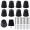 10 Piezas Patas de Goma Con Tornillos Para Muebles, Pies Redondos Antideslizantes, Almohadillas Para Sillas Negro, Tabla de Cortar, Escritorios, Con Arandela de Acero INOX