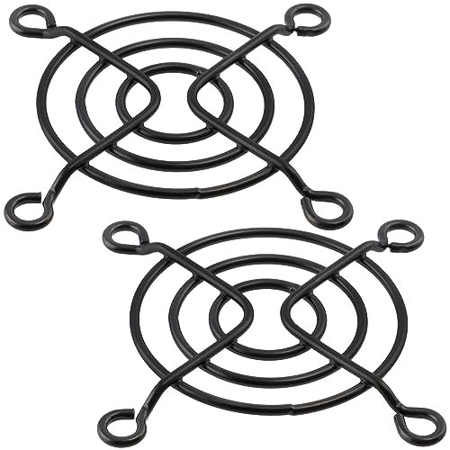 AERZETIX – C15104 - Lot de 2 Grilles de Protection pour Ventilateur d'ordinateur 50 x 50 mm - en métal - Couleur Noir