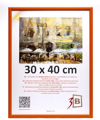 3-B Cadre de l'image MAUI - Orange - 30x40 cm - cadre photo en bois avec verre acrylique