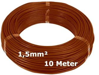 H07V-K Verdrahtungsleitung 1,5mm² Braun - 10 Meter - feindrähtig Litze Kabel Leitung 1.5mm² 1 5mm2