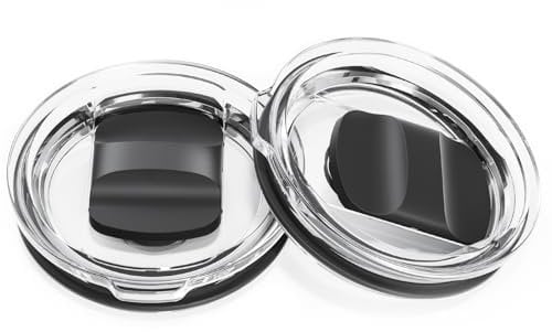 10 oz Wine Tumbler Lid, Replacement Lids Compatible for YETI 6 oz Espresso Mugs, 8 oz Stackable Cup and 10 oz Tumbler, 2 Pack Travel Spill Proof Cup Lids Covers with Magnetic Slider Switch, BPA Free