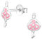 Monkimau Ballet Kinder Ohrringe | 925 Silber | Mädchen Ohrstecker Schmuck | Hypoallergen & Nickelfrei | Kinderohrringe Geschenkidee