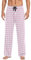 Pantaloni da pigiama da uomo a quadretti grigi a quadretti, rosa, M