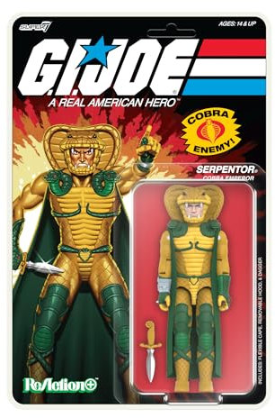 Super7 Reaction+ G.I. Joe Serpentor (Cartoon) - 9,5 cm große G.I. Joe Actionfigur mit Zubehör, klassische Cartoon-Sammelstücke und Retro-Spielzeug