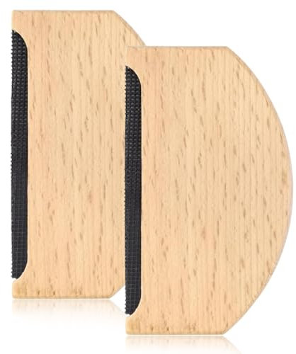 COYUN 2 Pcs Peine Cachemira, Peine Lana Afeitadora Manual, Peine de Cachemira, Suéter Removedor Pelusa Tela de Madera Herramienta, Cepillo de Ropa Portátil para Depilación Ropa Prenda Tejida Bufanda