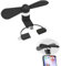 Comioke Mini Ventilatore Portatile 3 in 1 USB per Casa, Viaggi, Ufficio, Mini Ventola per Cellulare, Portatile Ventole Portatili per Telefono Cellulare, Ventilatore USB (nero 2PCS)