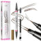 1 Stück Augenbrauenstift Wasserfest, 2-in-1 Dual-Ended Microblading Augenbrauenstift, Wischfest Eyebrow Pencil Kann Leicht Natürliche Augenbrauenfarbe (03#Dunkelbraun)
