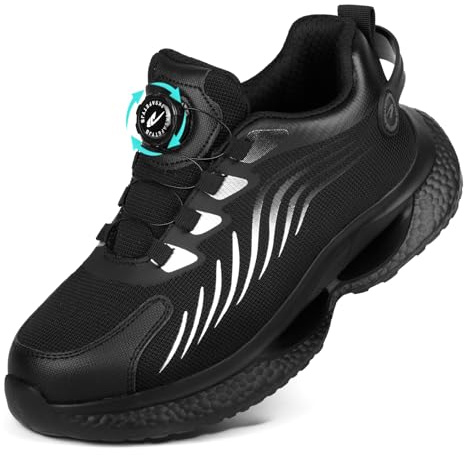 OFFCUP Men's Safety Trainers, Work Shoes with Steel Toe Cap, Lightweight Comfortable, Anti-Slip, Shock Absorption, Mountain Lock, 10UK/44CHINA