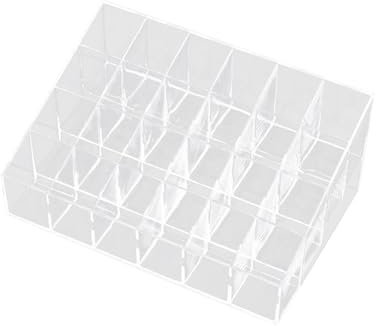 Contenitore per cosmetici in acrilico trasparente per smalti, bottiglie, pennelli, 24 scomparti