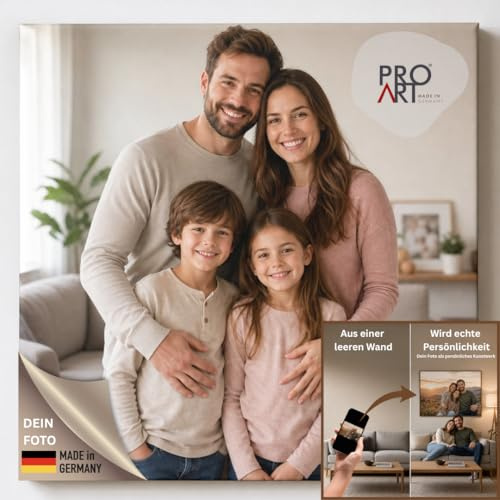Pro-Art Leinwand personalisiert mit Foto verschiedene Größen auch quadratisch Leinwand Bild als Geschenk Fotoleinwand Leinwandbild mit eigenem Foto auf Leinwand