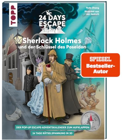 24 DAYS ESCAPE 3D Pop-Up-Adventskalender– Sherlock Holmes und der Schlüssel des Poseidon: Rätseln durch den Advent im Pop-Up-Buch! Mit Storyheft und verborgenen Geheimnissen