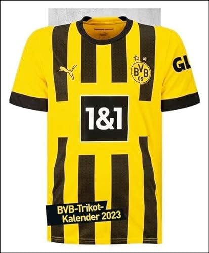 Borussia Dortmund Trikotkalender 2023. Großer Kalender im originalen Trikot-Design, perfekt für Fans des BVB. Die tollsten Spielerfotos in einem XXL Wandkalender.