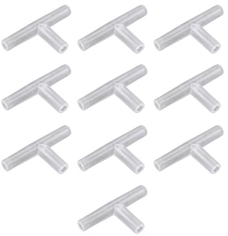 HALJIA 10 4 mm transparent Kunststoff Aquarium 3 Wege T Typ Luft Ventil Air Tubing Stecker