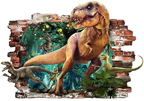 Dinosaurier T-Rex 3D entfernbarer PVC-Aufkleber Hauptdekorativer Aufkleber für Schlafzimmeraufkleber für das Kinderzimmer 57cm X 81cm