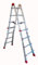 Faraone - Escalera de Aluminio - Escalera Telescópica TELES.T4-130x53x20 cm - 8+8 Peldaños - Incluye Estabilizadores - Escalera de Aluminio Multiusos - Altura Regulable - Muy Resistente y Estable