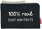 Hello-Bags. Trousse de Toilette/Sac à Main. Extérieur : Coton 100%. avec Fermeture éclair et Doublure intérieure. Inclue Une enveloppe Kraft de Cadeau. « 100% Real ». Noir. 23 x 15,5 cm.