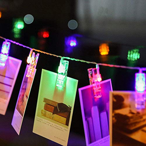 40 STÜCKE Zimmer Wanddeko LED Foto Clips Lichterketten Perfekt für Hochzeit Überraschung Büro Feiern und DIY Hängen Phtoes 40 Clips 6 mt / 19,6 fuß Multi-farben, 3 * AA Batteriebetrieben